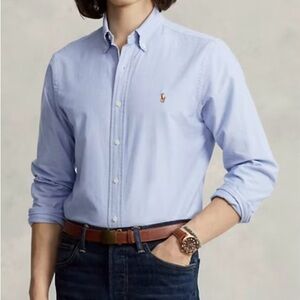 Ralph Lauren Classic Fit Men’s Sz 16.5  34/35 Blue Iconic Oxford Shirt‎